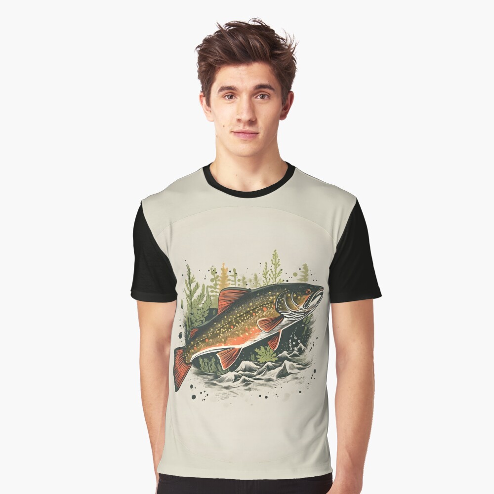 The Keystone State Line Trout Fishing T-Shirt Navy / S