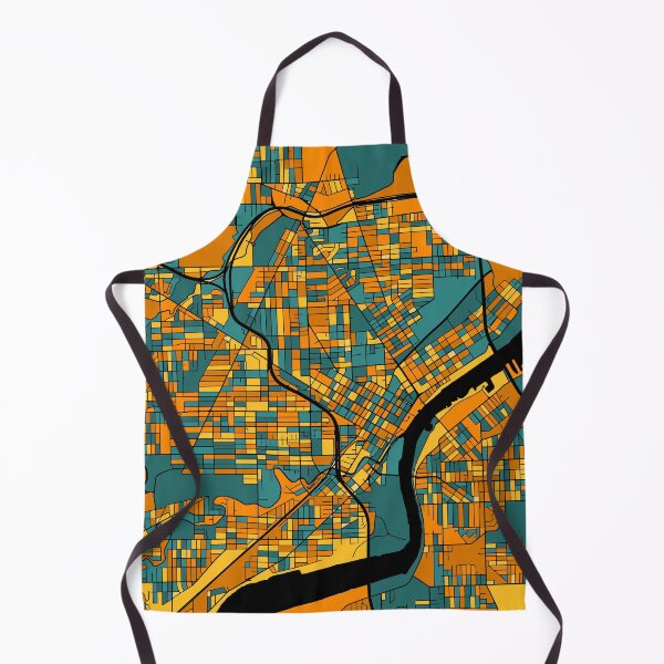 Item preview, Toledo Map Pattern in Orange & Teal designed and sold by PatternMaps.