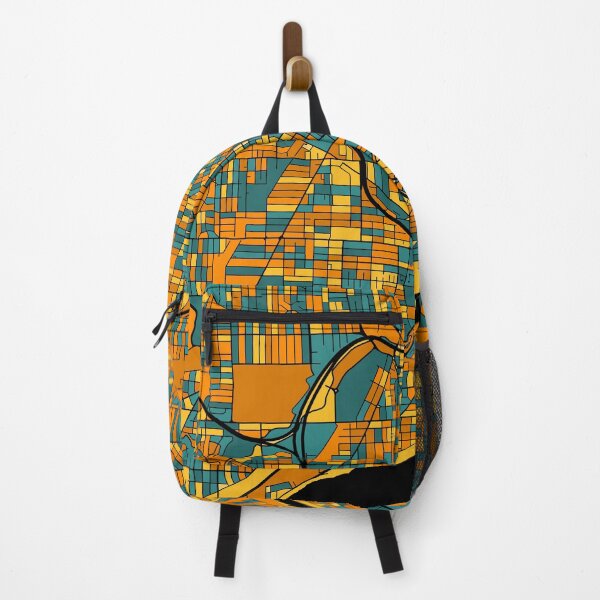 Item preview, Toledo Map Pattern in Orange & Teal designed and sold by PatternMaps.