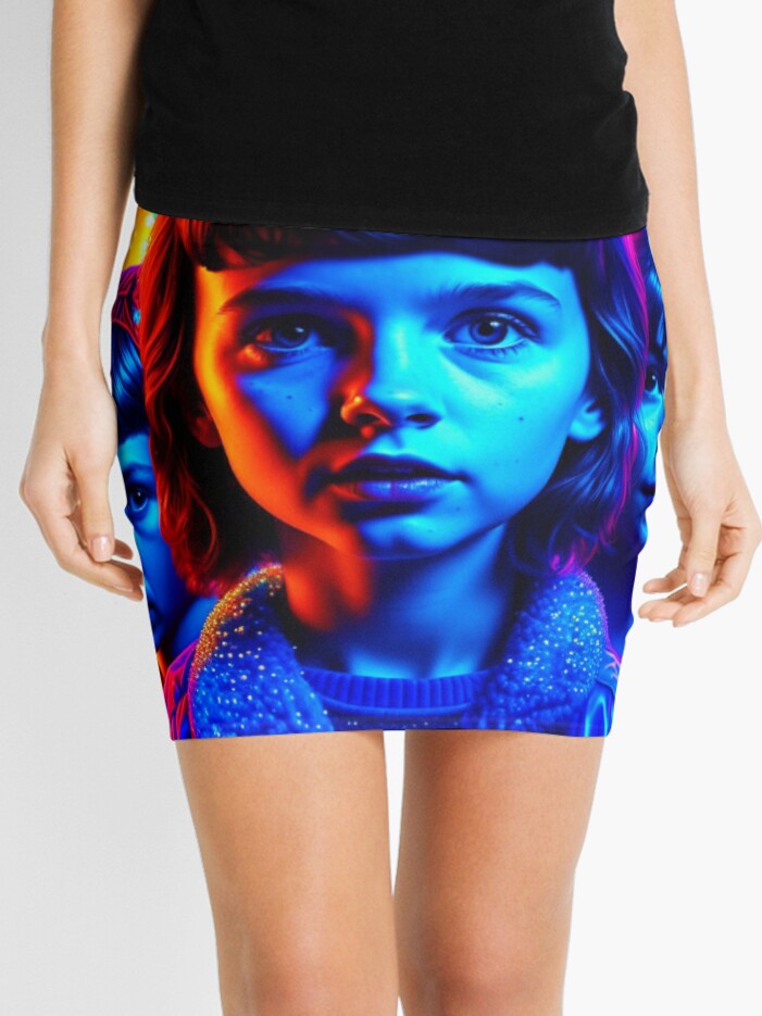 Thumbnail 1 of 4, Mini Skirt, Adventures Unveiled: Kids of Mystery and Friendship, Inspired by Stranger Things designed and sold by MiggysArtHaven.