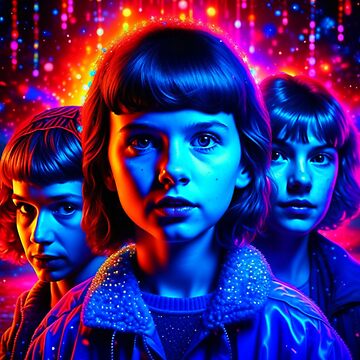 Artwork thumbnail, Adventures Unveiled: Kids of Mystery and Friendship, Inspired by Stranger Things by MiggysArtHaven