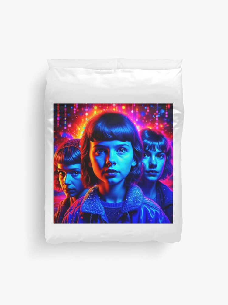 Duvet Cover, Adventures Unveiled: Kids of Mystery and Friendship, Inspired by Stranger Things designed and sold by MiggysArtHaven