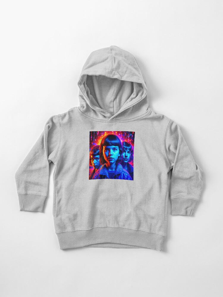 Thumbnail 1 of 5, Toddler Pullover Hoodie, Adventures Unveiled: Kids of Mystery and Friendship, Inspired by Stranger Things designed and sold by MiggysArtHaven.