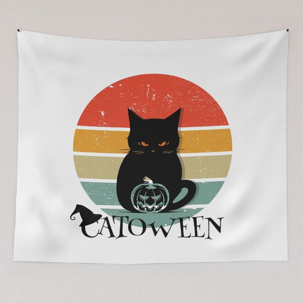 Item preview, Happy Catoween - Halloween Art for cat lovers designed and sold by ThreadmyCanvas.