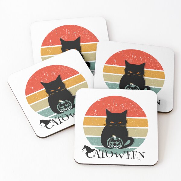 Item preview, Happy Catoween - Halloween Art for cat lovers designed and sold by ThreadmyCanvas.