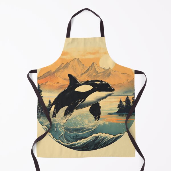 Artikelvorschau, Vintage pazifische Nordwest-Orca-Illustration | Washingtoner Kunst entworfen und verkauft von InkedBeasts.