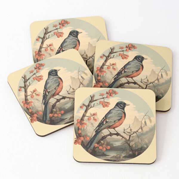 Item preview, Vintage Wisconsin American Robin Illustration | Nature Art designed and sold by InkedBeasts.