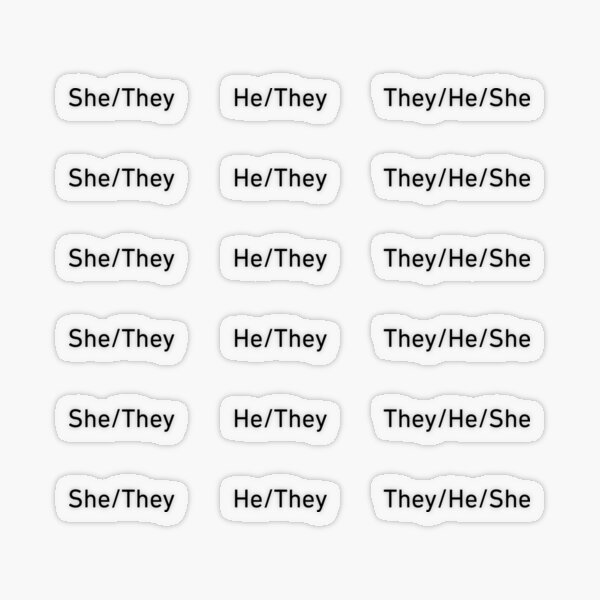 She/They, He/They, They/He/She Pronouns Transparent Sticker