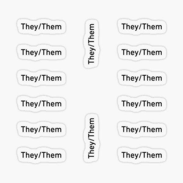 They/Them Pronoun Transparent Sticker