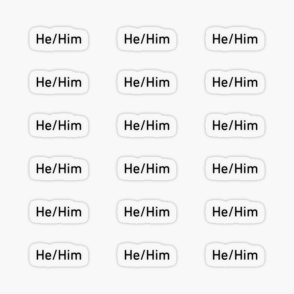 He/Him Pronoun Transparent Sticker
