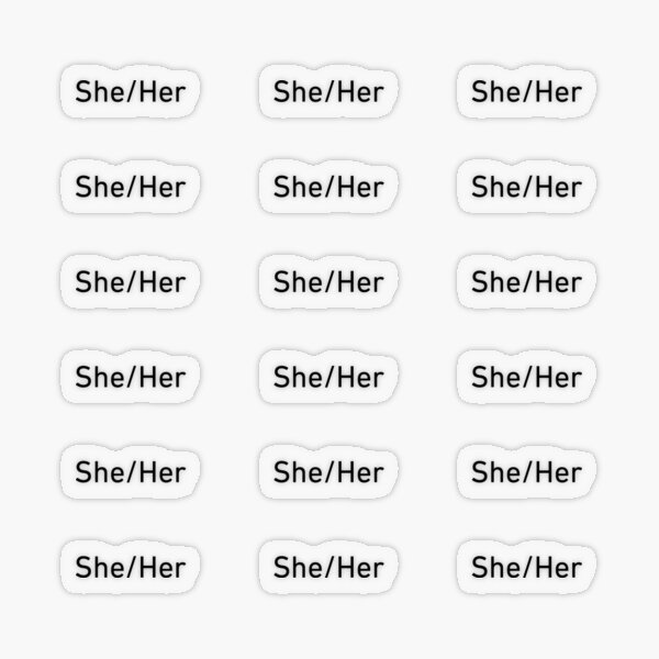 She/Her Pronoun Transparent Sticker