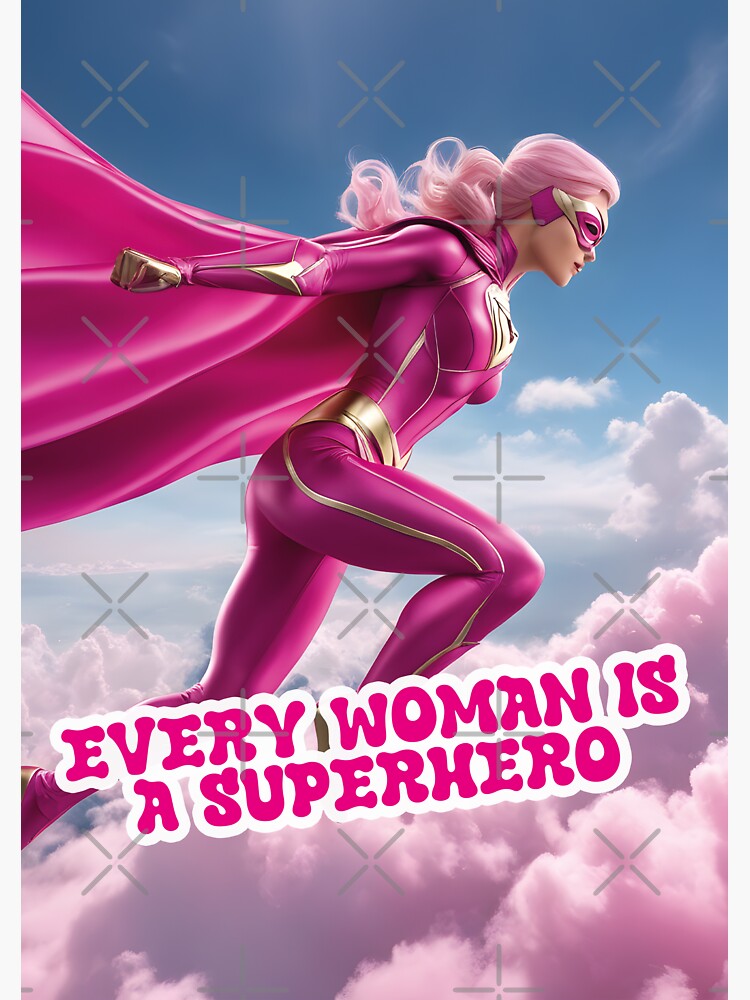 Superwoman, pink, strong, emancipation | Sticker