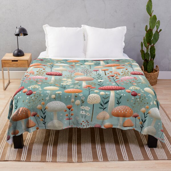 Item preview, Dreamy Fairytale Mushroom Forest Pattern designed and sold by Hibiskusmond.