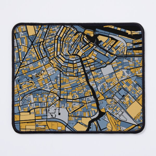 Item preview, Amsterdam Map Pattern in Blue & Gold designed and sold by PatternMaps.