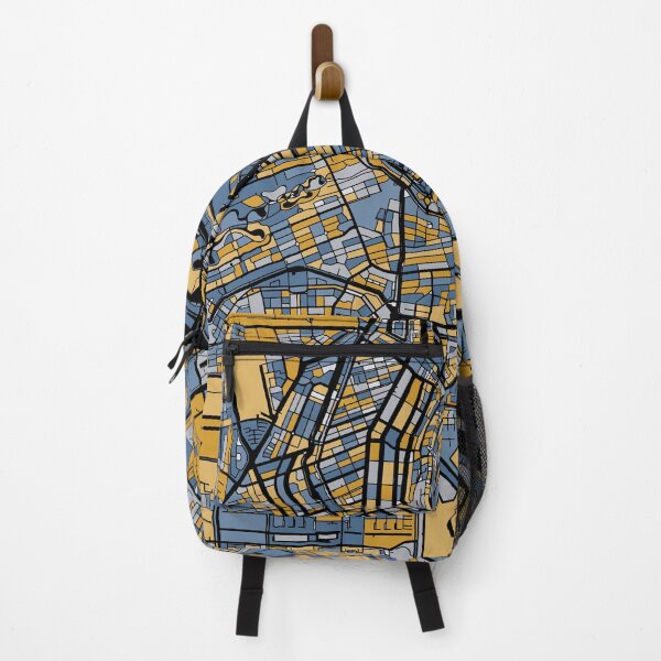 Item preview, Amsterdam Map Pattern in Blue & Gold designed and sold by PatternMaps.