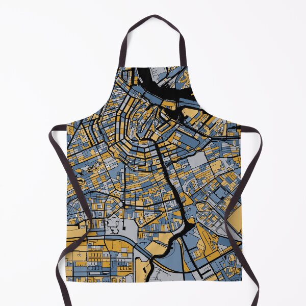 Item preview, Amsterdam Map Pattern in Blue & Gold designed and sold by PatternMaps.