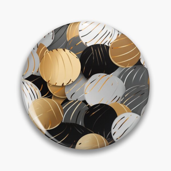 Item preview, Colorful fantasy pattern black gold silver mother of pearl ornaments coins sequins designed and sold by G-M-Designs.