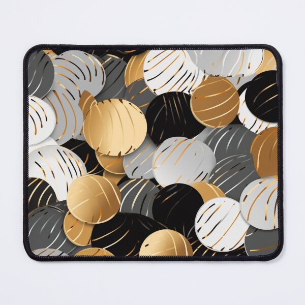 Item preview, Colorful fantasy pattern black gold silver mother of pearl ornaments coins sequins designed and sold by G-M-Designs.