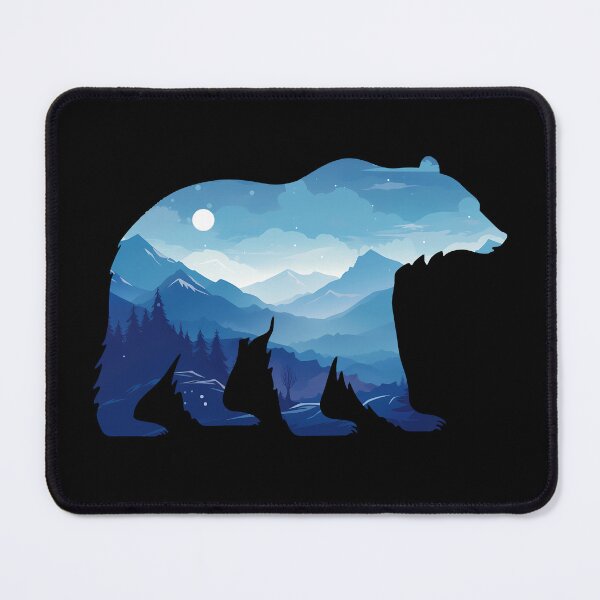 Item preview, Bear Double Exposure Wildlife Animal Snow Mountains Camping Hiking Design designed and sold by trendyzcom.
