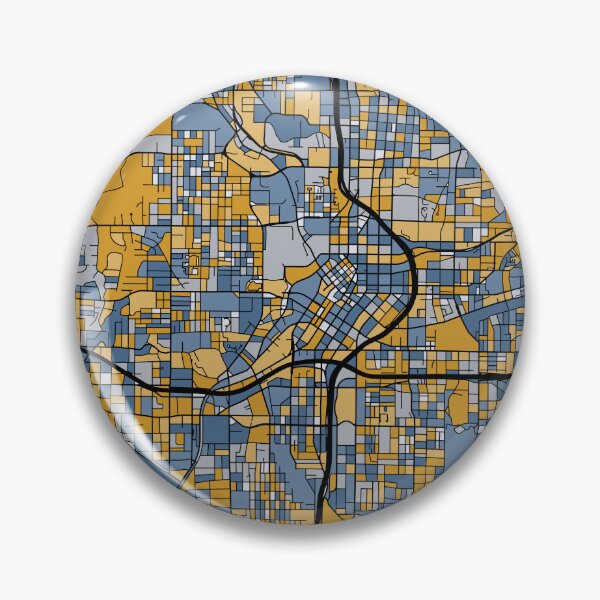 Item preview, Atlanta Map Pattern in Blue & Gold designed and sold by PatternMaps.