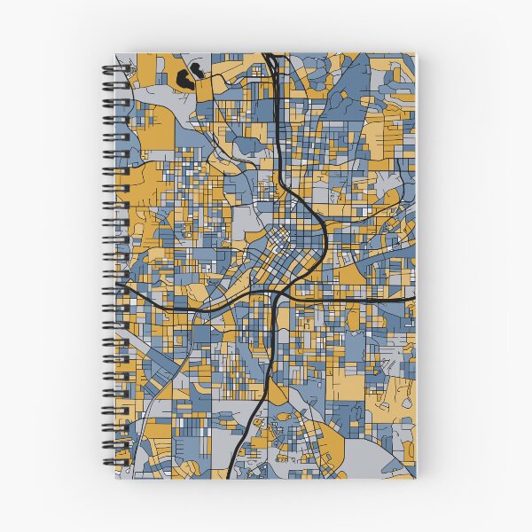 Item preview, Atlanta Map Pattern in Blue & Gold designed and sold by PatternMaps.