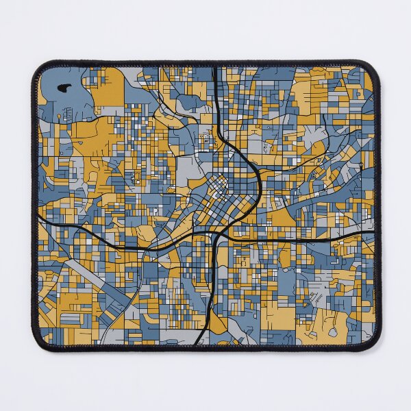 Item preview, Atlanta Map Pattern in Blue & Gold designed and sold by PatternMaps.