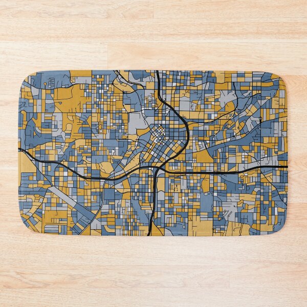 Item preview, Atlanta Map Pattern in Blue & Gold designed and sold by PatternMaps.