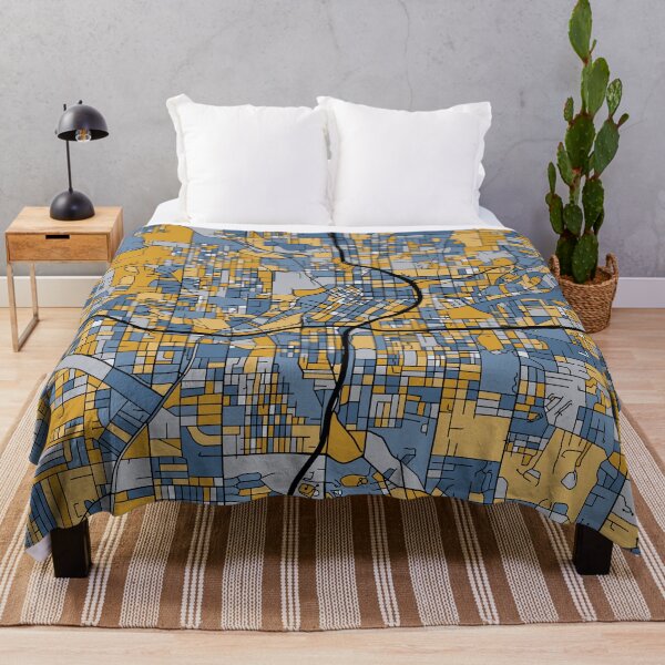 Item preview, Atlanta Map Pattern in Blue & Gold designed and sold by PatternMaps.