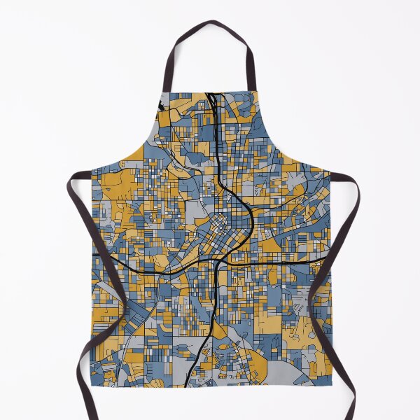 Item preview, Atlanta Map Pattern in Blue & Gold designed and sold by PatternMaps.