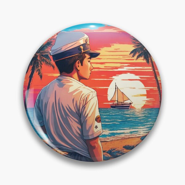 Item preview, Young Sailor Looking at Sunset Over the Ocean designed and sold by Ridiculam Toga.