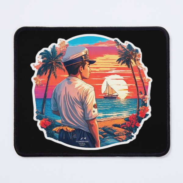 Item preview, Young Sailor Looking at Sunset Over the Ocean designed and sold by Ridiculam Toga.