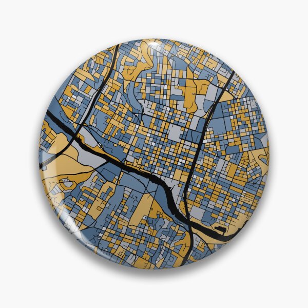 Item preview, Austin Map Pattern in Blue & Gold designed and sold by PatternMaps.