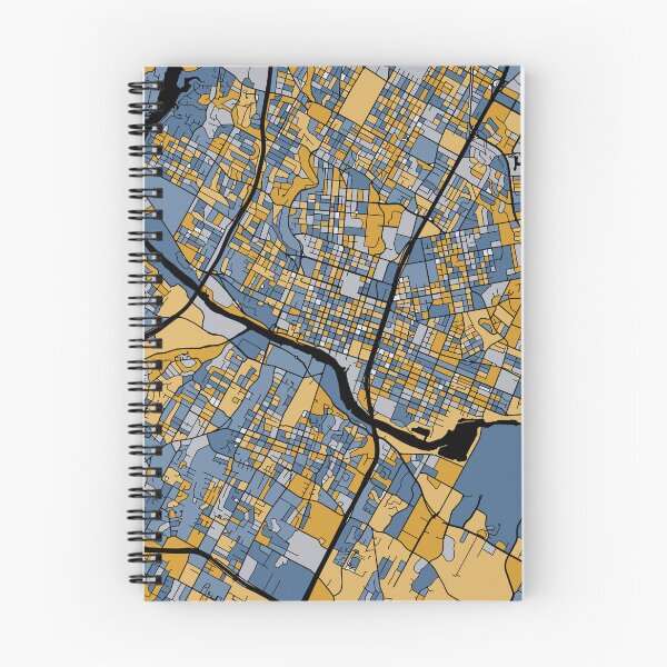 Item preview, Austin Map Pattern in Blue & Gold designed and sold by PatternMaps.