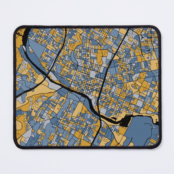 Item preview, Austin Map Pattern in Blue & Gold designed and sold by PatternMaps.