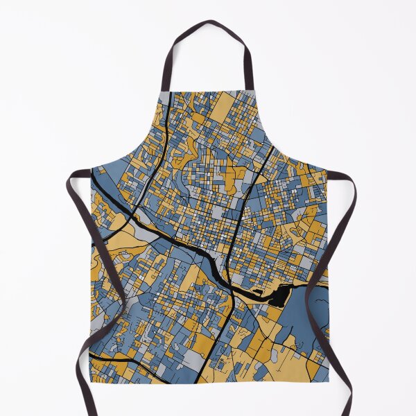 Item preview, Austin Map Pattern in Blue & Gold designed and sold by PatternMaps.