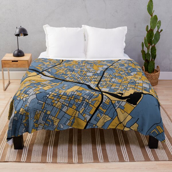 Item preview, Austin Map Pattern in Blue & Gold designed and sold by PatternMaps.
