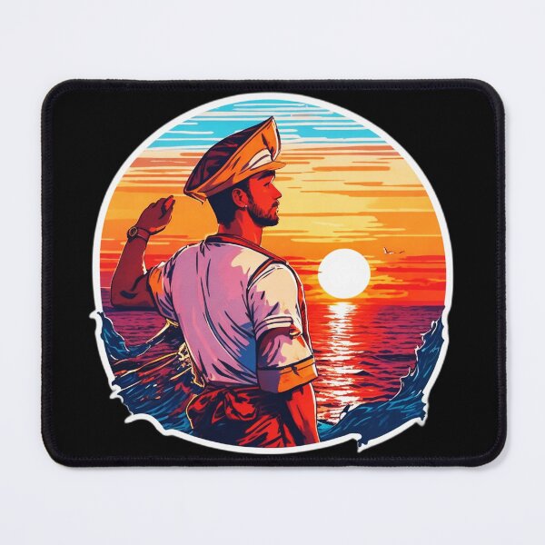 Item preview, Admiral Looking at Sunset Over the Ocean designed and sold by Ridiculam Toga.