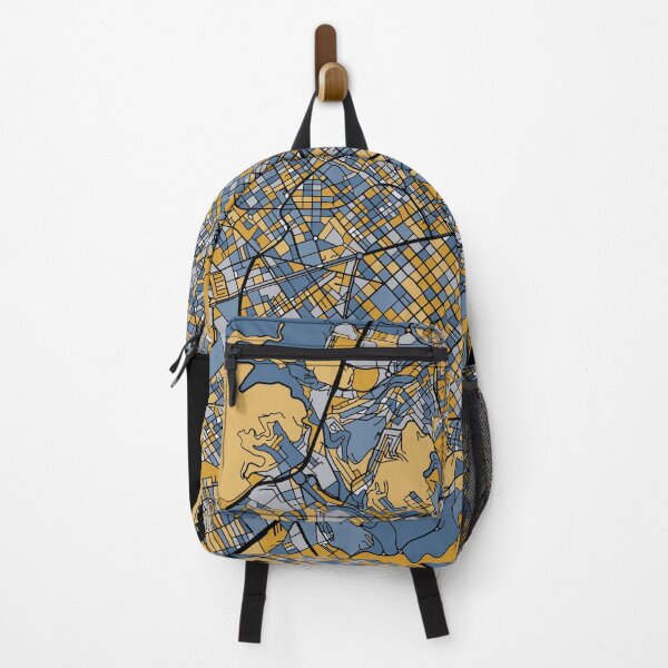 Item preview, Barcelona Map Pattern in Blue & Gold designed and sold by PatternMaps.