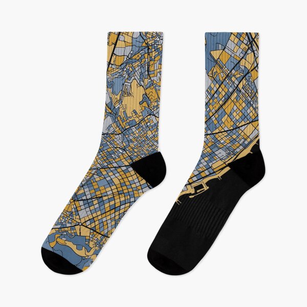 Item preview, Barcelona Map Pattern in Blue & Gold designed and sold by PatternMaps.