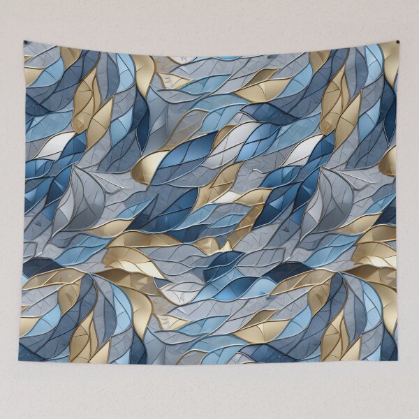 Item preview, Colorful fantasy pattern blue gold silver mother-of-pearl ornaments noble look designed and sold by G-M-Designs.