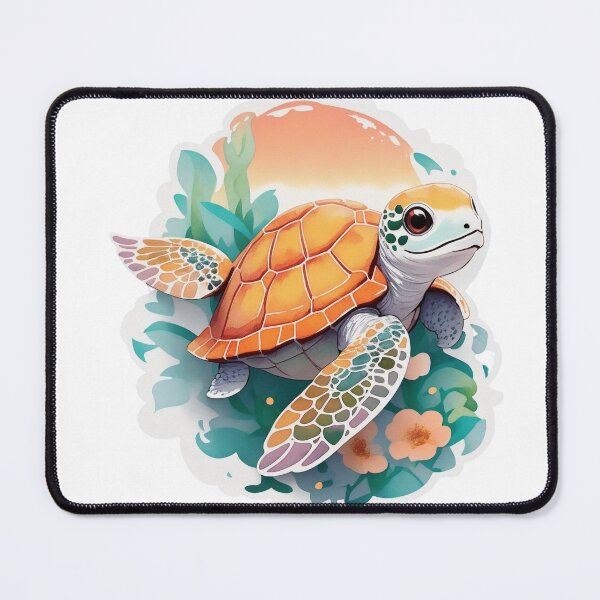 Item preview, Spectrum of Serenity: Colorful Turtle in the Deep Blue, Dive into a World of Wonder: Colorful Turtle Swimming in the Sea designed and sold by irosh madushan.