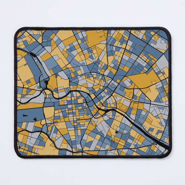 Item preview, Berlin Map Pattern in Blue & Gold designed and sold by PatternMaps.