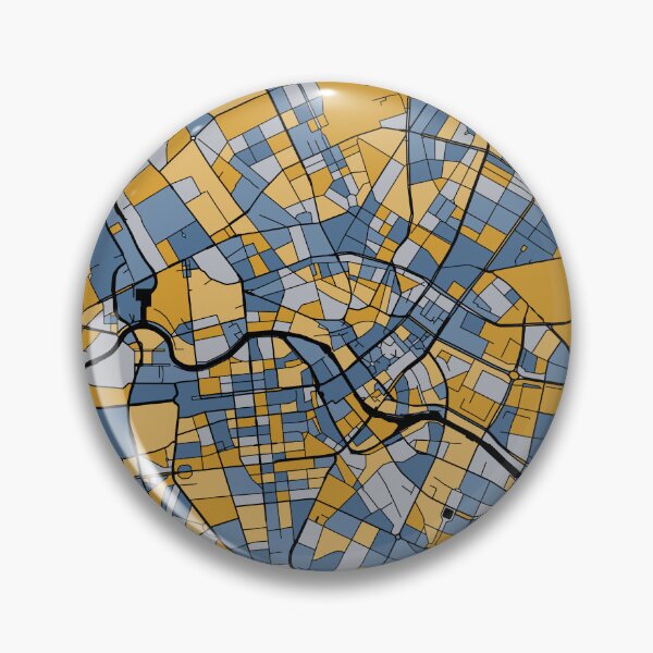 Item preview, Berlin Map Pattern in Blue & Gold designed and sold by PatternMaps.