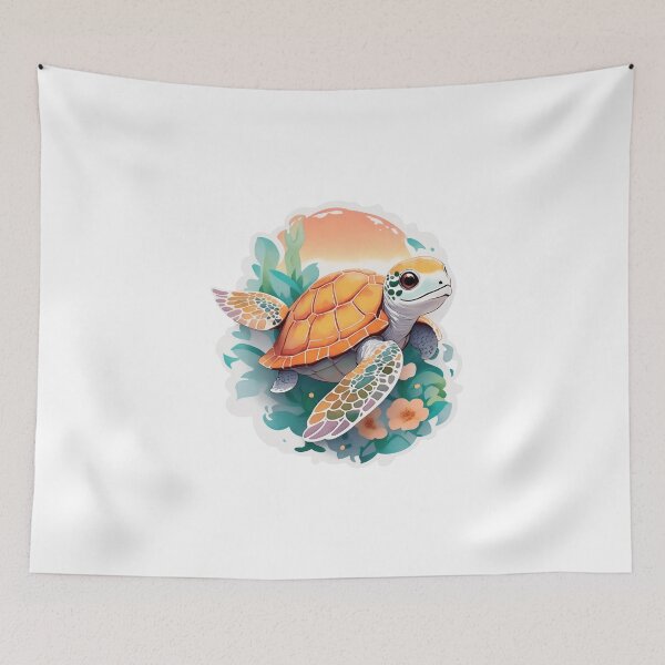 Item preview, Spectrum of Serenity: Colorful Turtle in the Deep Blue, Dive into a World of Wonder: Colorful Turtle Swimming in the Sea designed and sold by irosh madushan.