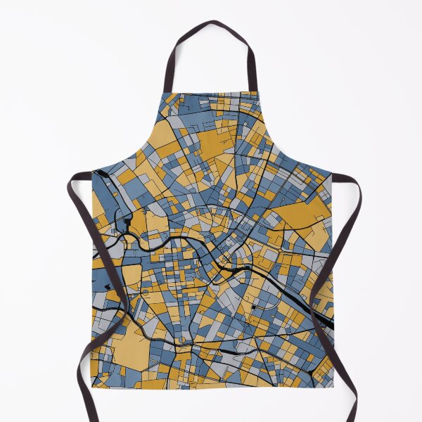 Item preview, Berlin Map Pattern in Blue & Gold designed and sold by PatternMaps.