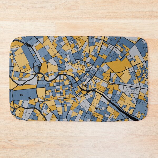 Item preview, Berlin Map Pattern in Blue & Gold designed and sold by PatternMaps.