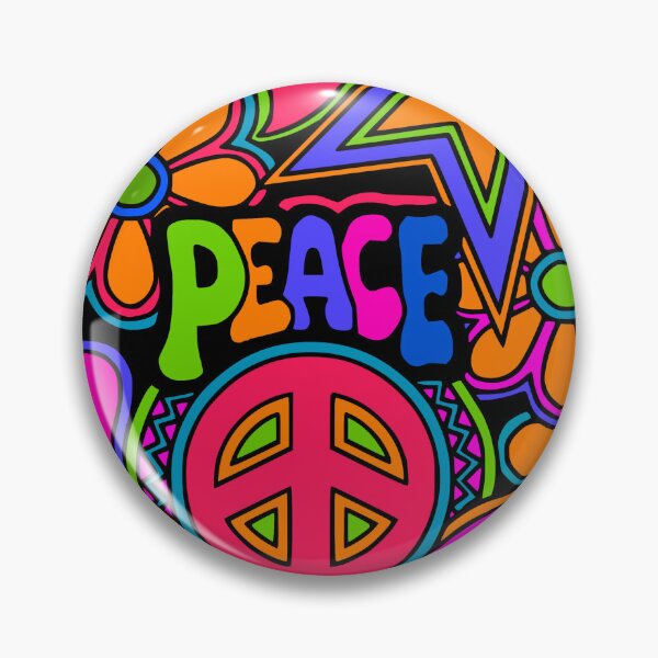 Item preview, Fun and Funky Flower Power Peace and Love Hippy Art designed and sold by Alondra.