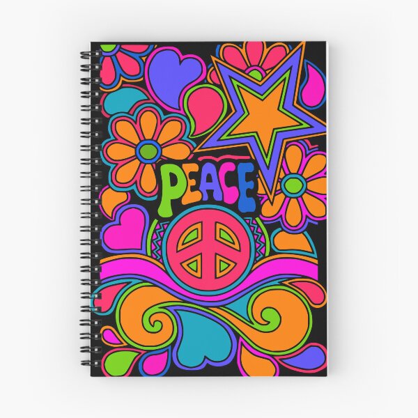 Item preview, Fun and Funky Flower Power Peace and Love Hippy Art designed and sold by Alondra.