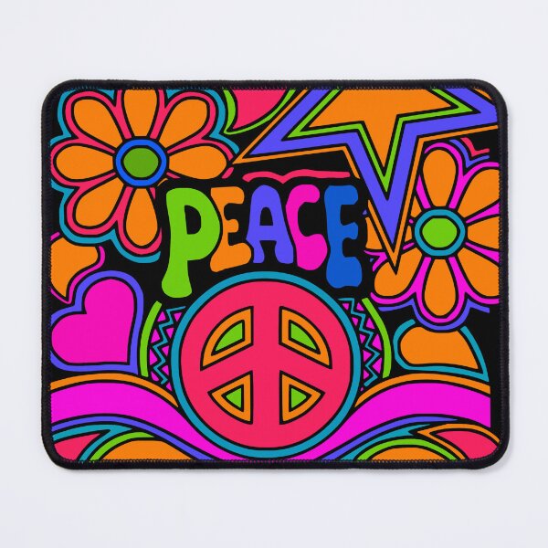 Item preview, Fun and Funky Flower Power Peace and Love Hippy Art designed and sold by Alondra.