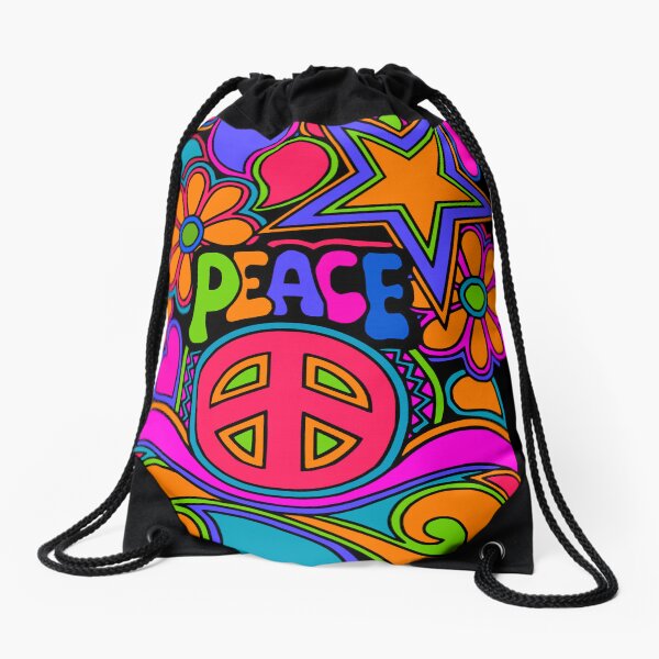 Item preview, Fun and Funky Flower Power Peace and Love Hippy Art designed and sold by Alondra.